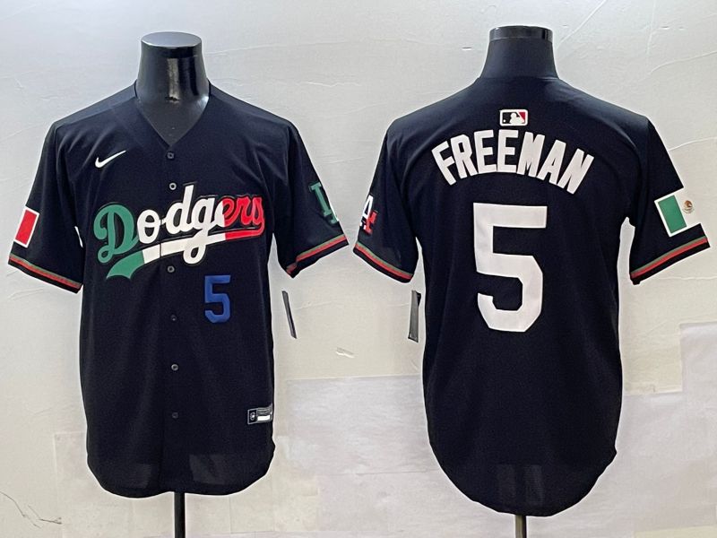 Men Los Angeles Dodgers #5 Freeman Black Mexico Nike 2025 MLB Jersey style 3->los angeles dodgers->MLB Jersey
